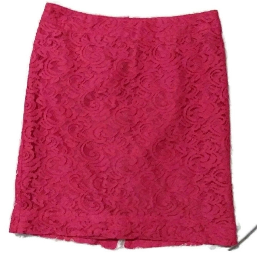 Merona Skirt Womens‎ Size 8 Pink Floral Lace Preppy Office Short Lined